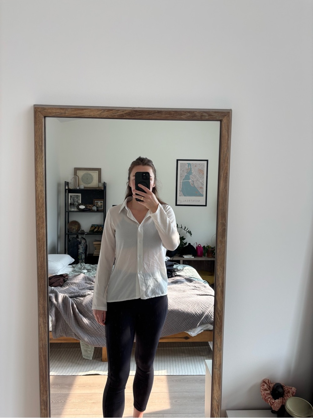 Boohoo White Semi-Sheer Button-Down Shirt
